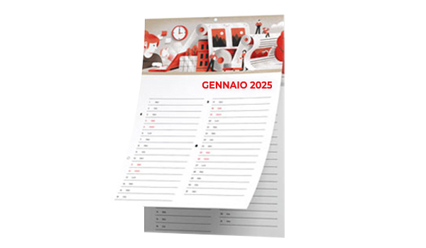 Stampa calendari da parete a punto metallico